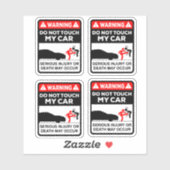 Warning Do Not Touch My Car Vinyl Stickers シール (シート)