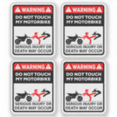 Warning Do Not Touch My Motorbike Vinyl Stickers シール (正面)