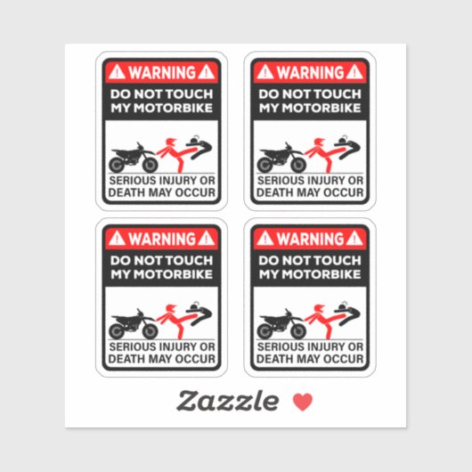 Warning Do Not Touch My Motorbike Vinyl Stickers シール (シート)