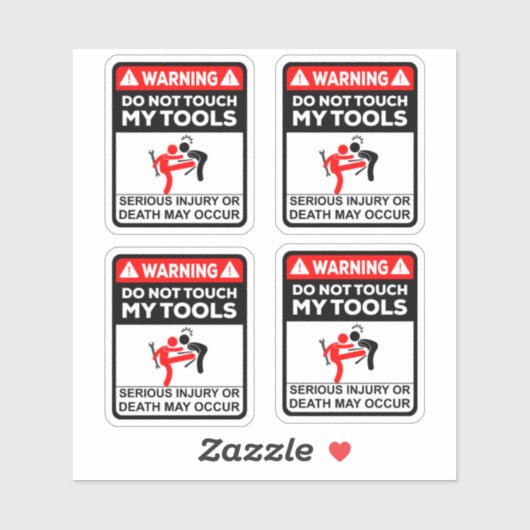Warning Do Not Touch My Tools Vinyl Stickers シール (シート)