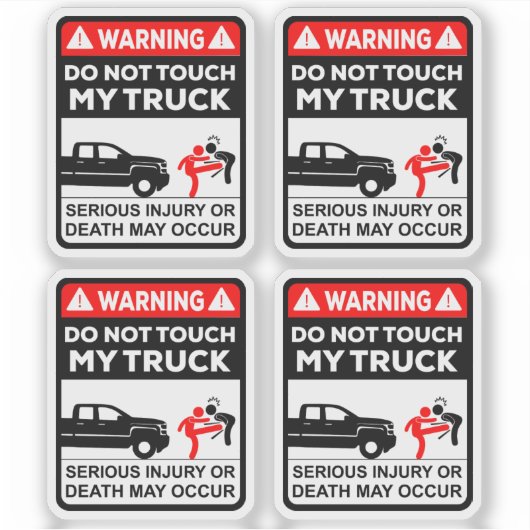Warning Do Not Touch My Truck Vinyl Stickers シール (正面)