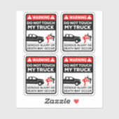 Warning Do Not Touch My Truck Vinyl Stickers シール (シート)