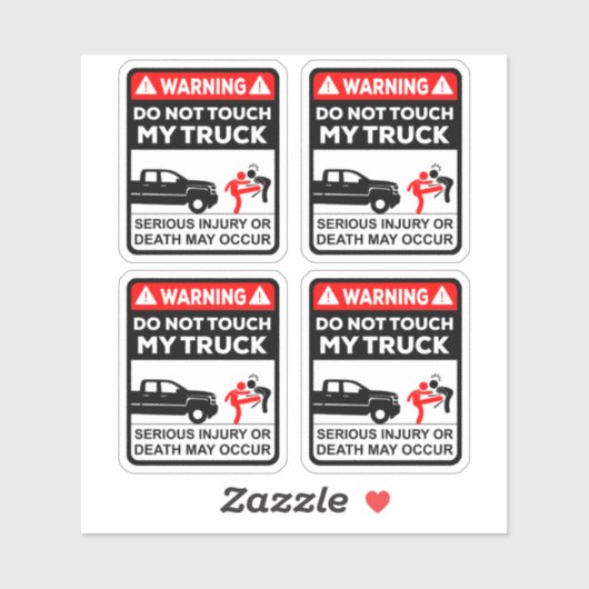 Warning Do Not Touch My Truck Vinyl Stickers シール (シート)