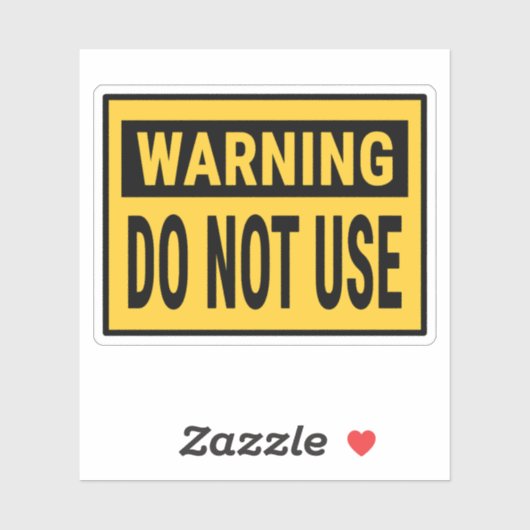 Warning Do Not Use  シール (シート)