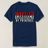 Warning Easily Distracted By Potatoes Farmer Funny Tシャツ (デザイン正面)