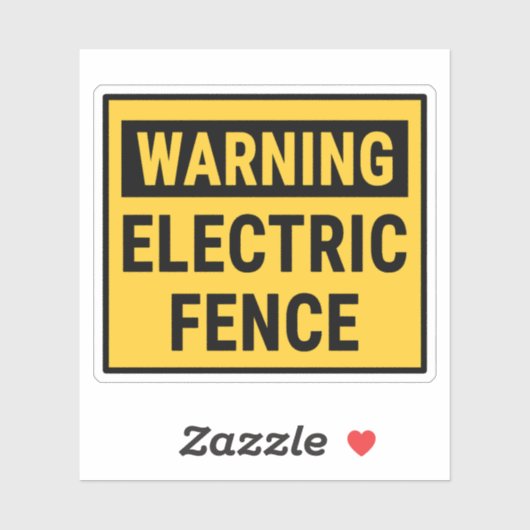 Warning Electric Fence シール (シート)