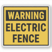 Warning Electric Fence シール (正面)