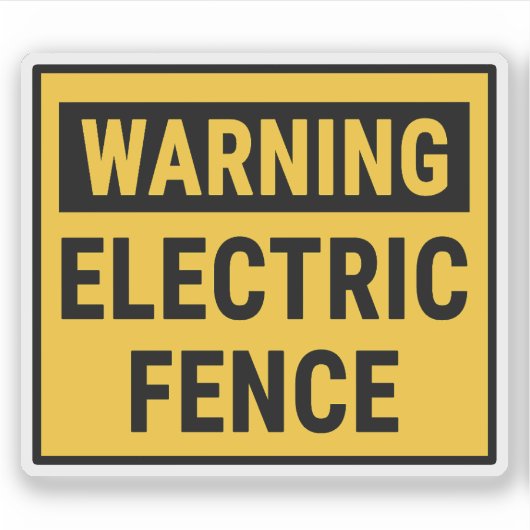 Warning Electric Fence シール (正面)
