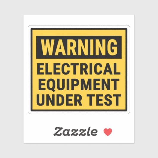 Warning Electrical Equipment Under Test  シール (シート)