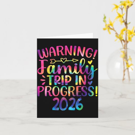 Warning Family Trip In Progress 2026  カード (黄色い花)