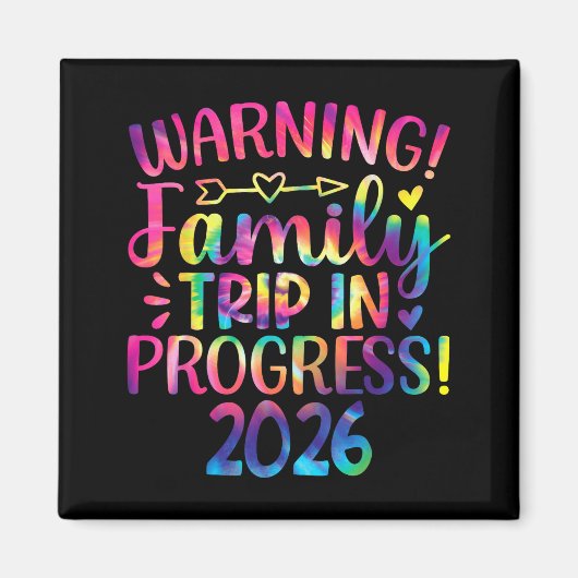 Warning Family Trip In Progress 2026  マグネット (正面)
