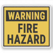 Warning Fire Hazard  シール (正面)