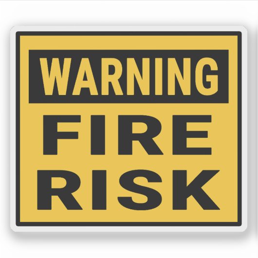 Warning Fire Risk シール (正面)