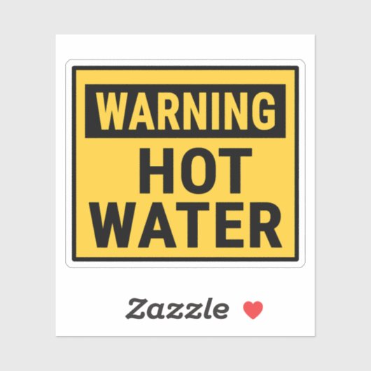 Warning Hot Water  シール (シート)