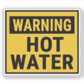 Warning Hot Water  シール (正面)