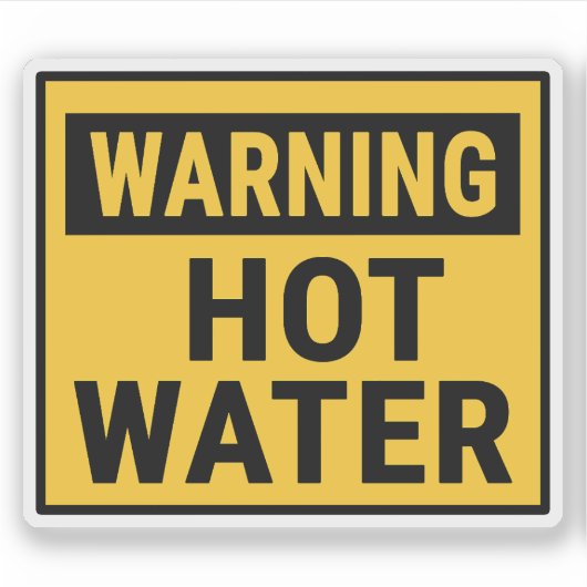 Warning Hot Water  シール (正面)