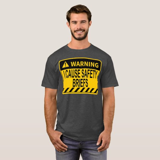 Warning I Cause Safety Briefs Funny EMS Fire Tシャツ (正面フル)