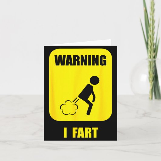 Warning I Fart Funny Fart Zone Gy Farting Gag Gift カード (正面)