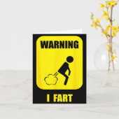 Warning I Fart Funny Fart Zone Gy Farting Gag Gift カード (黄色い花)
