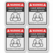 Warning I Have Serious Anger Issues Vinyl Stickers シール (正面)