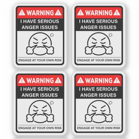 Warning I Have Serious Anger Issues Vinyl Stickers シール (正面)
