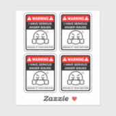 Warning I Have Serious Anger Issues Vinyl Stickers シール (シート)