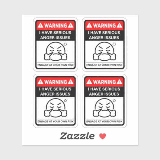 Warning I Have Serious Anger Issues Vinyl Stickers シール (シート)