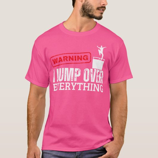 Warning I Jump Over Everything Parkour Tシャツ (正面)