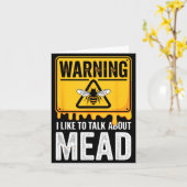 Warning! I Like To Talk About Mead Funny Bar  カード (黄色い花)