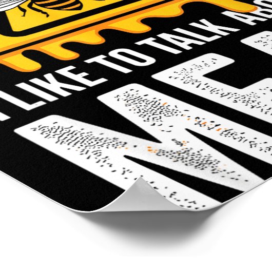 Warning! I Like To Talk About Mead Funny Bar  ポスター (角)