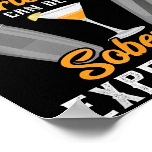 Warning Ing Off The Bartender Funny Sarcastic Bart ポスター (角)