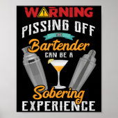 Warning Ing Off The Bartender Funny Sarcastic Bart ポスター (正面)