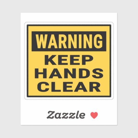Warning Keep Hands Clear  シール (シート)