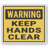 Warning Keep Hands Clear  シール (正面)