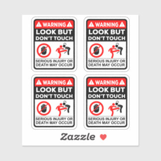 Warning Look But Don’t Touch Vinyl Stickers シール