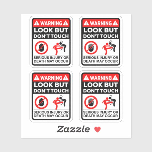 Warning Look But Don’t Touch Vinyl Stickers シール (シート)