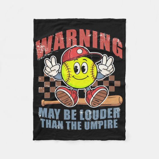 Warning May Be Louder Than The Umpire Game Day Sof フリースブランケット (正面)