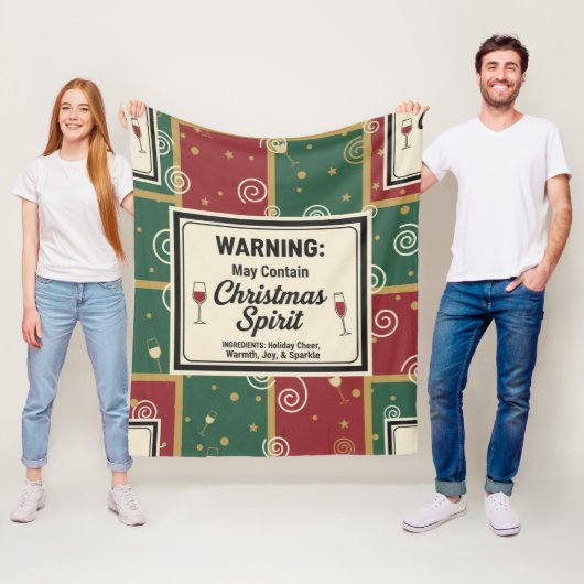 Warning May Contain Christmas Spirit Holiday  フリースブランケット (インサイチュ)