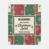 Warning May Contain Christmas Spirit Holiday  フリースブランケット (正面)