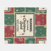 Warning May Contain Christmas Spirit Holiday  フリースブランケット (正面(横))