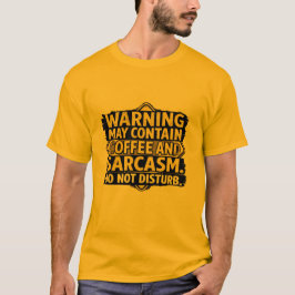 Warning May Contain Coffee & Sarcasm Sweetshirt -  Tシャツ