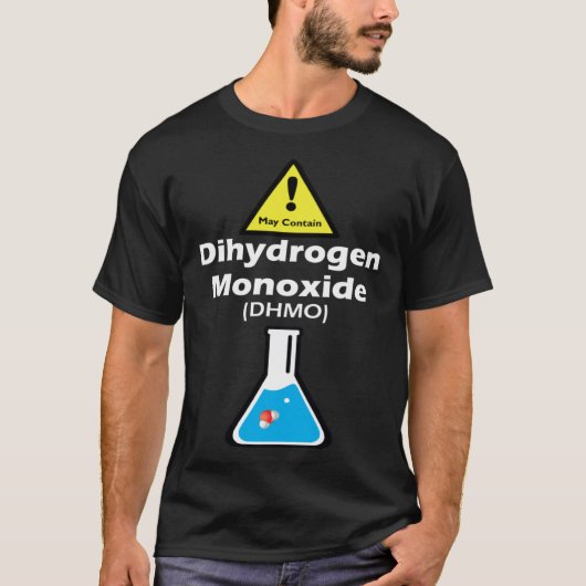 Warning may contain DHMO  Science Teacher H2O Pun Tシャツ (正面)