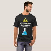 Warning may contain DHMO  Science Teacher H2O Pun Tシャツ (正面フル)