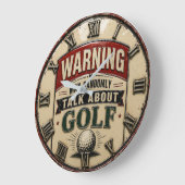 Warning May Randomly Talk About Golf ラージ壁時計 (傾斜)
