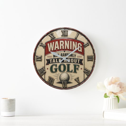  Warning May Randomly Talk About Golf  ラージ壁時計 (ホーム)