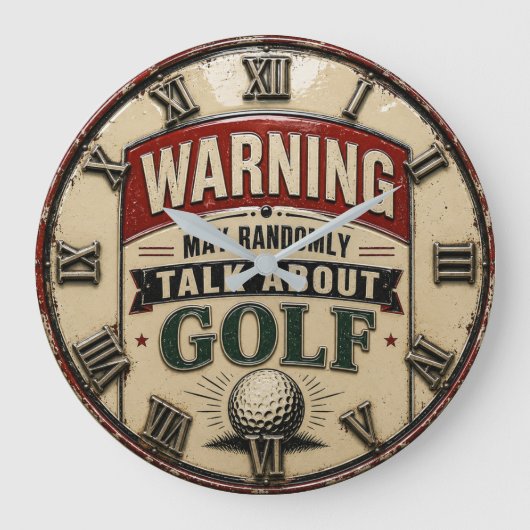 Warning May Randomly Talk About Golf ラージ壁時計 (正面)