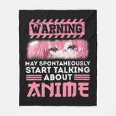 Warning May Spontaneously Start Talking About Anim フリースブランケット (正面)