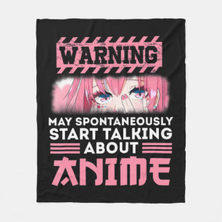 Warning May Spontaneously Start Talking About Anim フリースブランケット