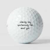 'Warning: may spontaneously talk about golf' Gift ゴルフボール (正面)