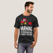 Warning May Spontaneously Talk About tractors - st Tシャツ (正面フル)